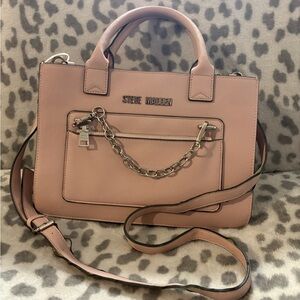 Steve Madden Blush Satchel with Chain Detail